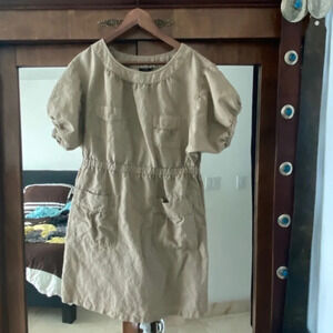 Dress linen Monoprix beige XL